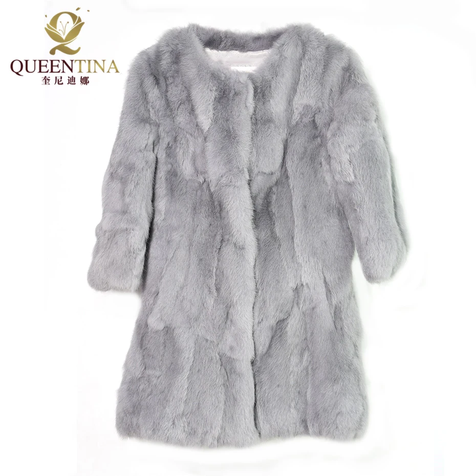 Популярное Женское пальто из натурального кроличьего меха, куртки из натурального меха, женская модная верхняя одежда высокого качества, зимние теплые пальто из натурального кроличьего меха