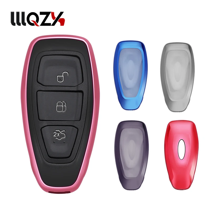 

Electric plating soft TPU Car Key Protect Case Cover For FORD C-MAX FOCUS RS ST Fiesta Hatch car styling key ring shell cover
