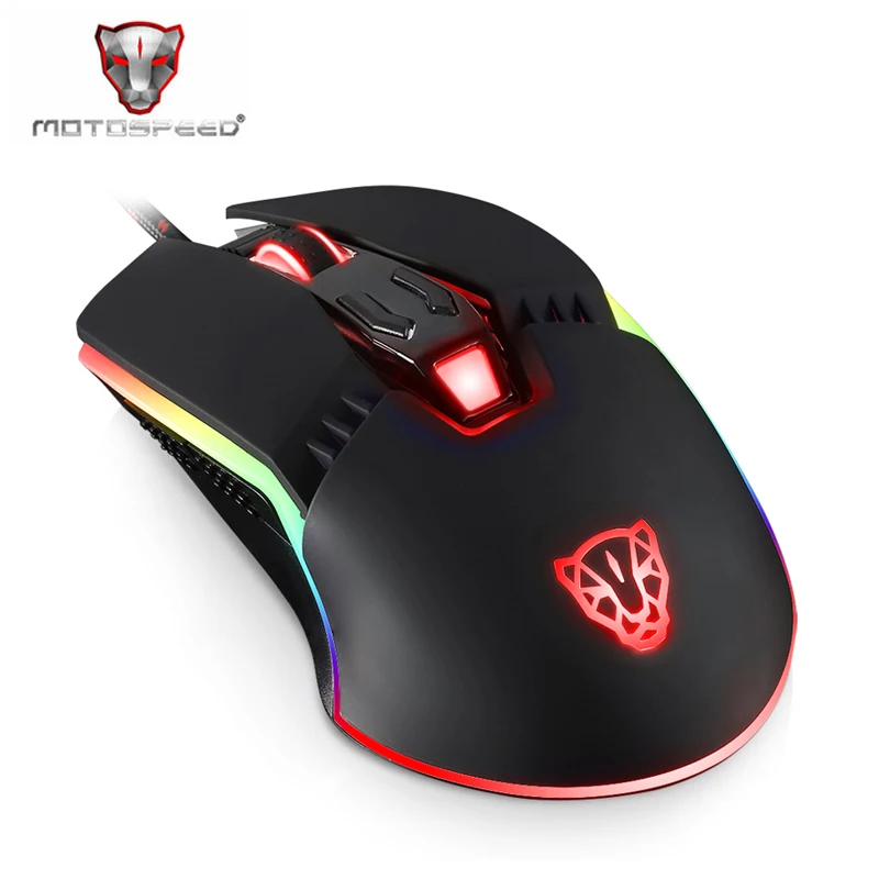 

Motospeed V20 Optical Ergonomic Game Gaming Mouse Gamer Mause For Laptop PC Computer Wired With Backlight RGB LED USB Rato Raton