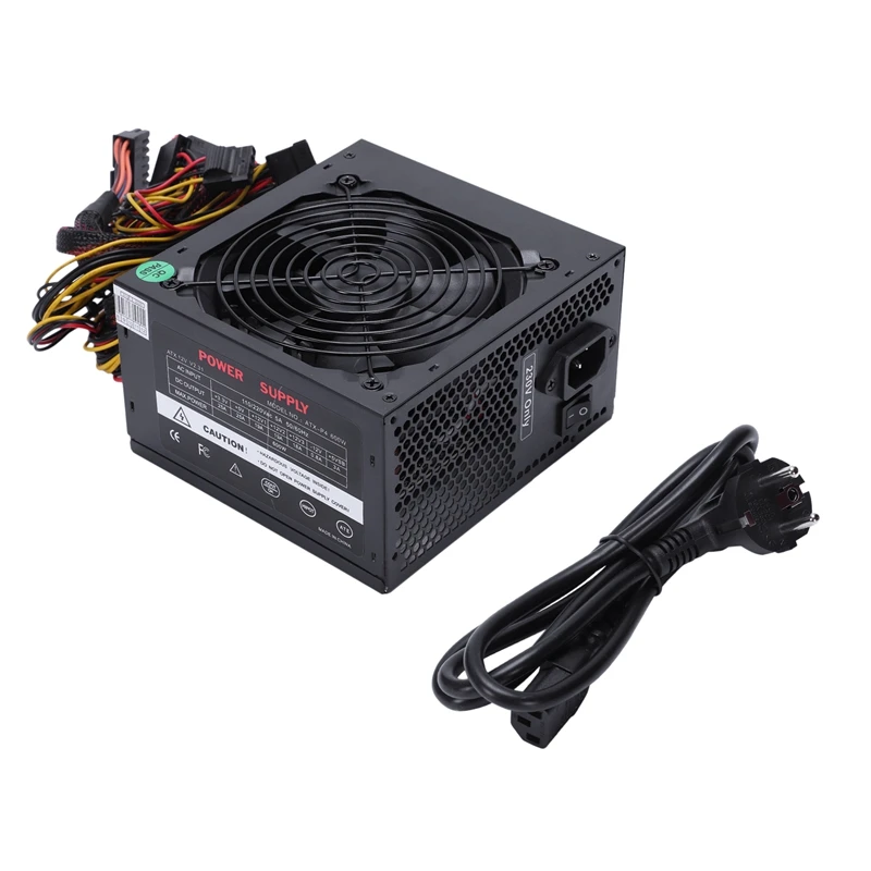 170-260V макс 600W Питание Psu Pfc бесшумный вентилятор 24Pin 12V компьютер Sata консоль для ПК-игр с поддержкой Windows Питание для Intel Amd компьютер ЕС