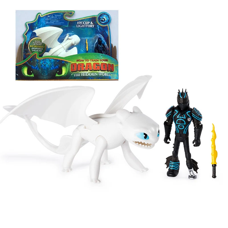 

How To Train Your Dragon 3 Anime Figure Light Night Fury Toothless PVC Action Figure Trainer Battle Dragon Toys for Children2Y46