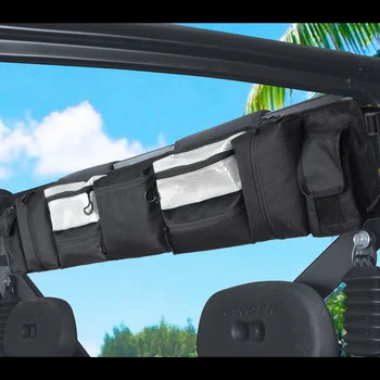 

Outdoor ATV Classic Accessories Black UTV Large Roll Cage Organizer Ammo Storage Cargo Bag Easy Install Accessories