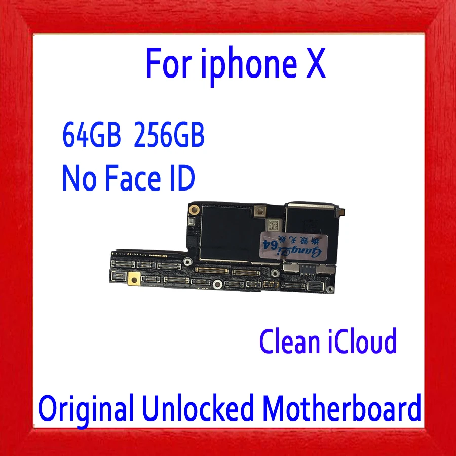 

NO iCloud For iPhone X Motherboard Without Face ID,100% Tested Original Unlocked For iPhone X MainBoard 64GB 256GB
