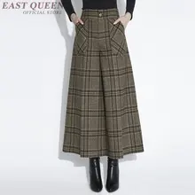 Tartan clothing Business office Palazzo culotttes femme wide leg pants women female loose baggy ladies elegant pants DD428