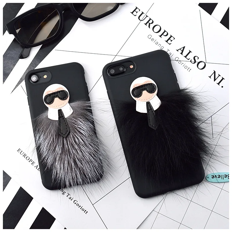 New Karlito Soft TPU Phone Case Lafayette Phone Cover For Apple iphone 6/6s 6/6s plus 7/8 7/8Plus X Mr KarlLagerfeld Fur Skin 