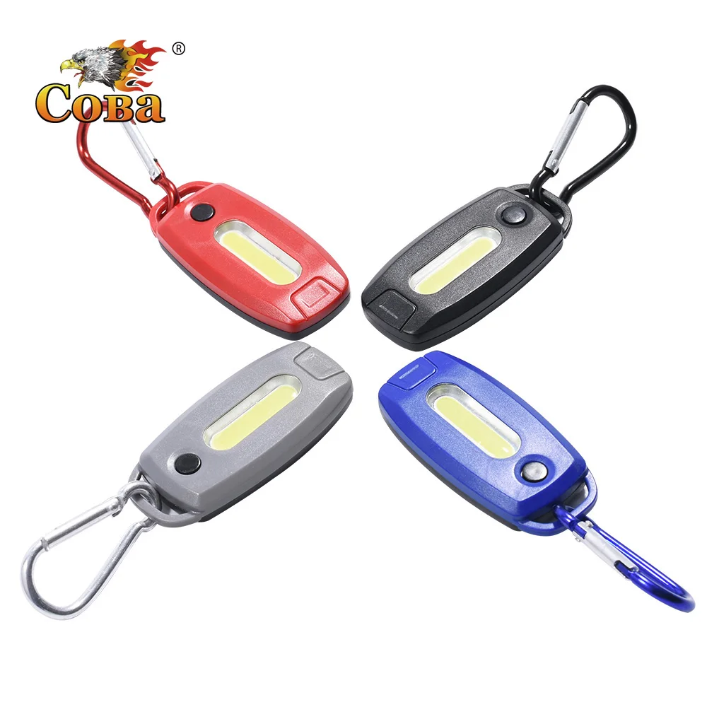 

Coba COB keychain light mini lightweight pocket torch 2 Modes LED light flashlight Lamp multicolor torch with button battery