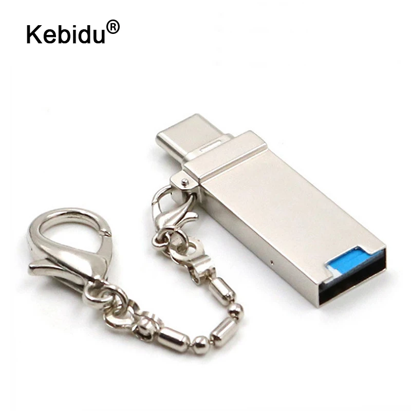 

kebidu Type C Micro USB OTG Card Reader Keychain Menory Card Adapter Support Micro SD/TF For PC Laptop Table for Huawei phone