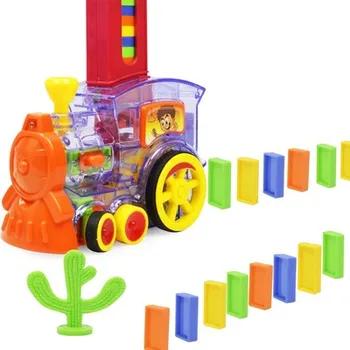 

Electric Light Sound Effects Domino Automatic Locomotive Plastic Domino Game Set Puzzle Children's Toys Birthday Gift