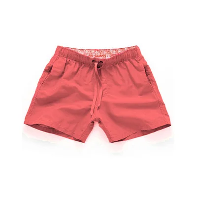 Летние шорты для мужчин и женщин, быстросохнущие шорты для мужчин, повседневные пляжные шорты для мужчин, однотонные шорты с эластичной резинкой на талии, 18 цветов - Цвет: Pink