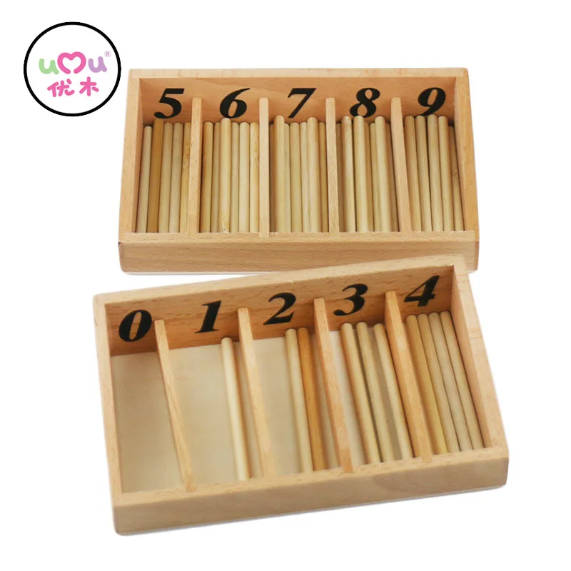 Montessori Math Toys Mathematics Montessori Materials Educational Wooden Spindle Box Early Learning Training Toy UB0663H