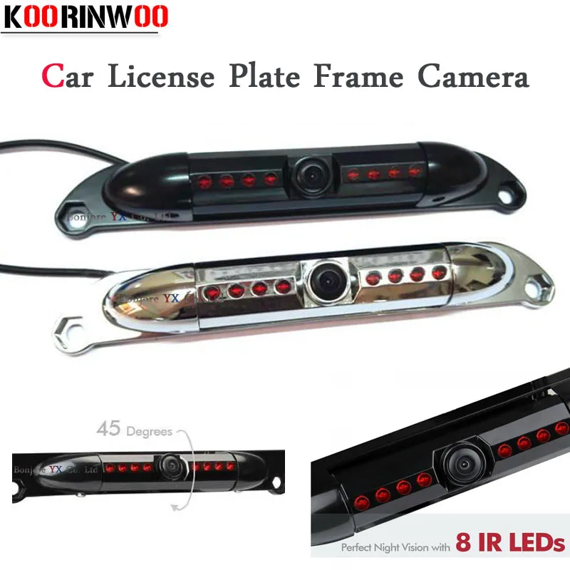 Koorinwoo Universal Car License Plate Frame Rear View Camera 170 Degree
