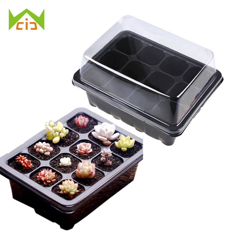 

WCIC Plant Seedling Tray Plastic Square Shaped Nursery Pot Vegetable Fruit Sprout Plate Flowerpot Garden Seedling Box