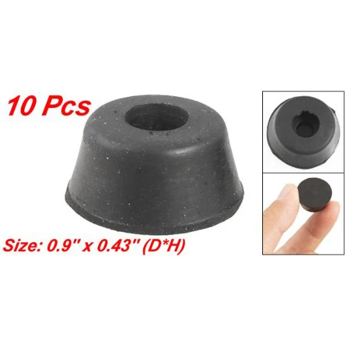 

SDFC 10 pcs 22mm x 11mm CHair Table Leg Recessed Black Rubber Feet Pads