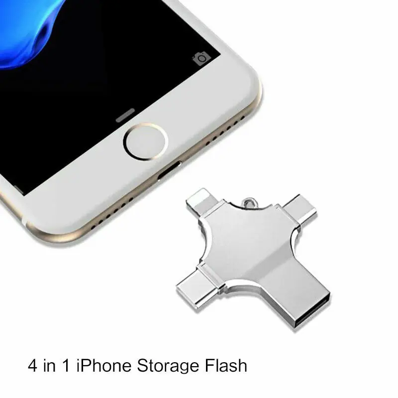 OTG USB флэш накопитель 16 Гб 4 в 1 Type C 3 0 карта 128 памяти для iPhone Android ПК 256 ГБ|USB