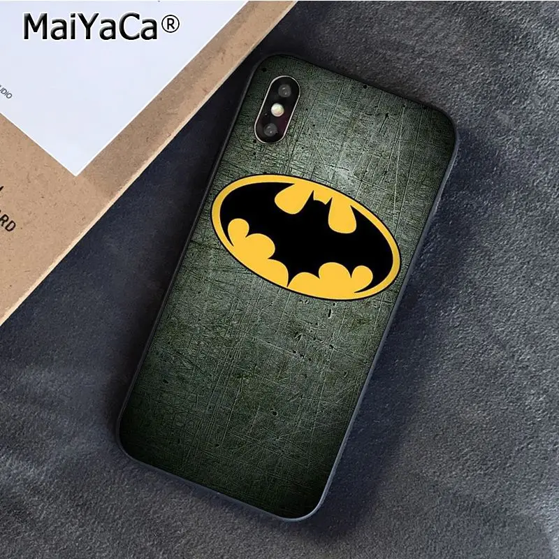 MaiYaCa супергерой Бэтмен логотип новинка чехол для телефона Fundas для iphone 11 Pro Max 8 7 6 6S Plus X XS MAX 5 5S SE XR - Цвет: A4