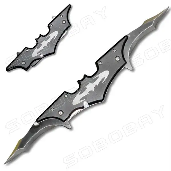 New Folding Cool Pocket Dark Knight Black Batman Knife with Dual Assist