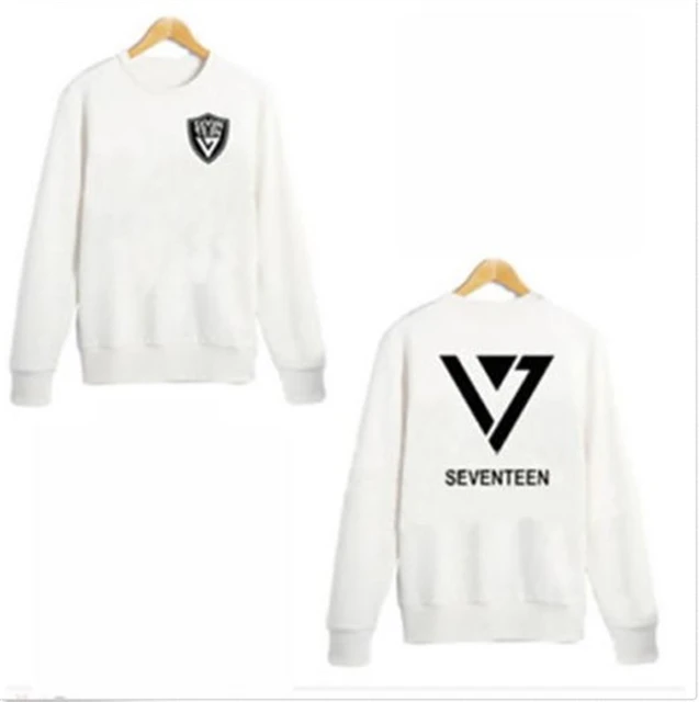 Seventeen Kpop Clothes Black Cotton Unisex Women Men Fashion