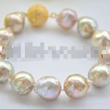 Z7142 15 мм PEACOCK-LAVENDER почти круглые эдисон кеши жемчужный браслет 8 inchNoble стиль естественно прекрасно jewe быстрая