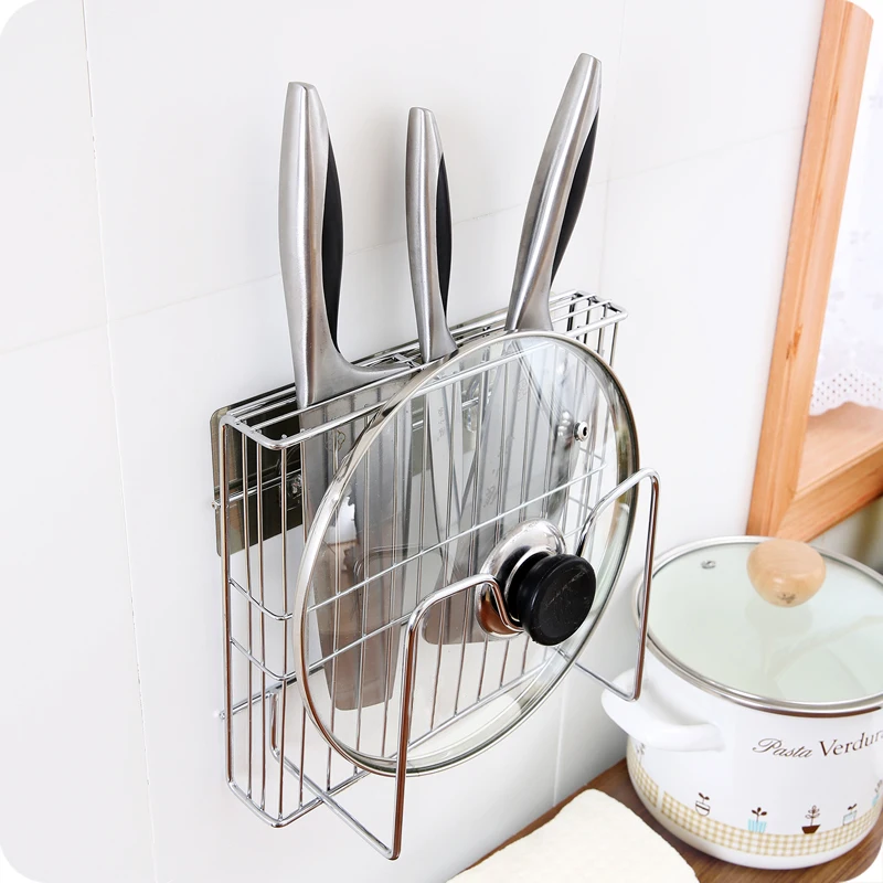 Multifunctional Seamless Pot Storage Rack Wall mounted Shelf Kitchen