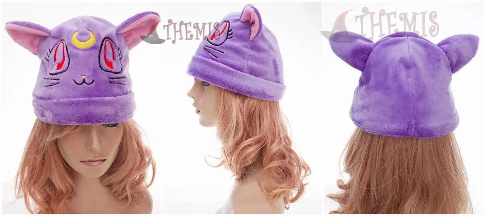 Athemis Luna Hat от Сейлор Мун плюшевая ткань котенка стиль Беретки для женщин и Косплей Аксессуары