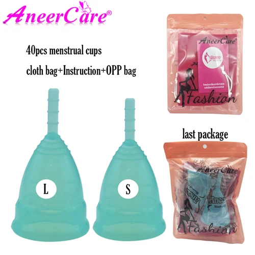 40 шт. силиконовый для использования в медицине менструальная чашка для женской гигиены менструальная чаша для леди период чашка Coppetta mestrumale Coupe menstraelle - Цвет: Blue