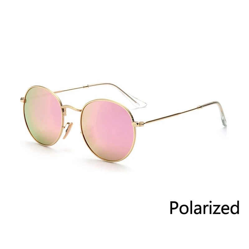 Новые винтажные металлические круглые солнцезащитные очки для мужчин и женщин, стимпанк Ретро солнцезащитные очки, модные оттенки, мужские женские очки UV400 - Цвет линз: P03 Gold Pink