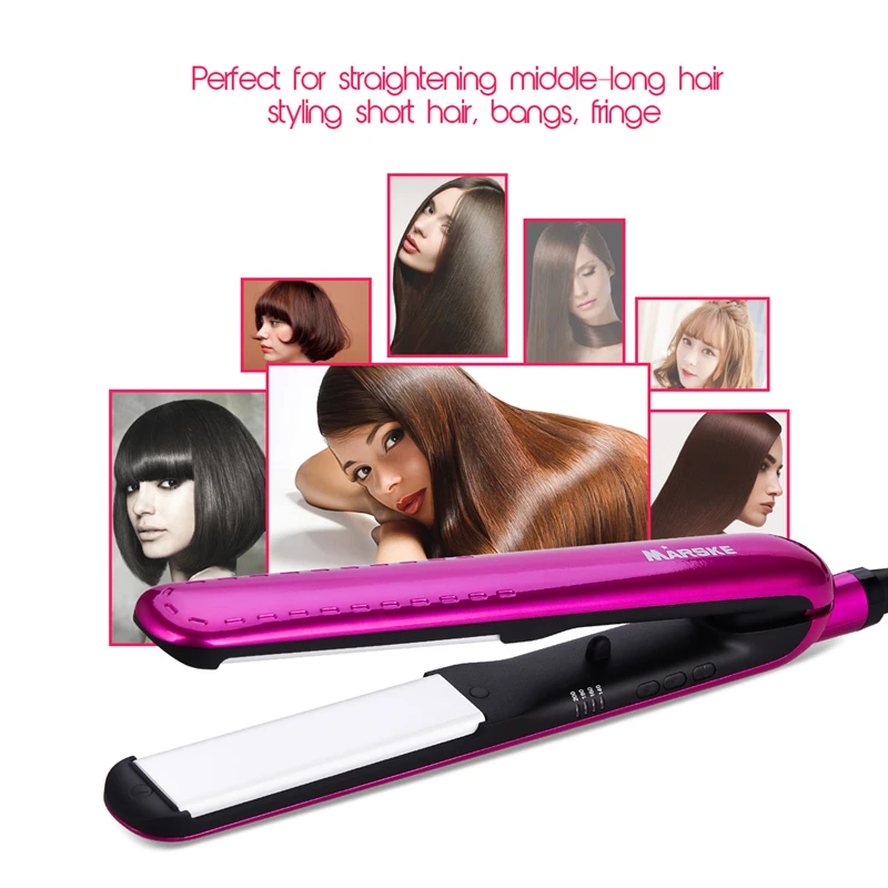 

100-240V Professional Hair Straightener Flat Iron Ceramic Hair Straightening Brush Temperature Adjustment For All Hair Types 301