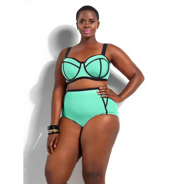 plus size swimwear neon