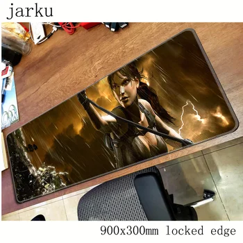 

tomb raider pad mouse computador gamer mause pad 900x300X2MM padmouse big Beautiful mousepad ergonomic gadget office desk mats