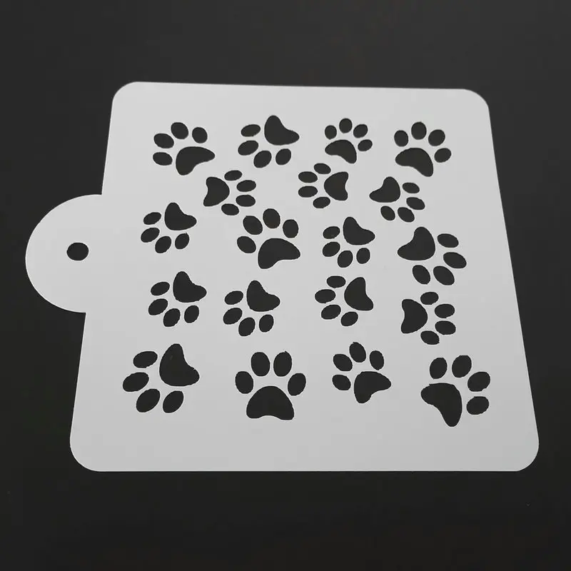 

5 Inch Eco-Friendly Dog Paw Print Cake Stencil Template Mold Baking Accessories