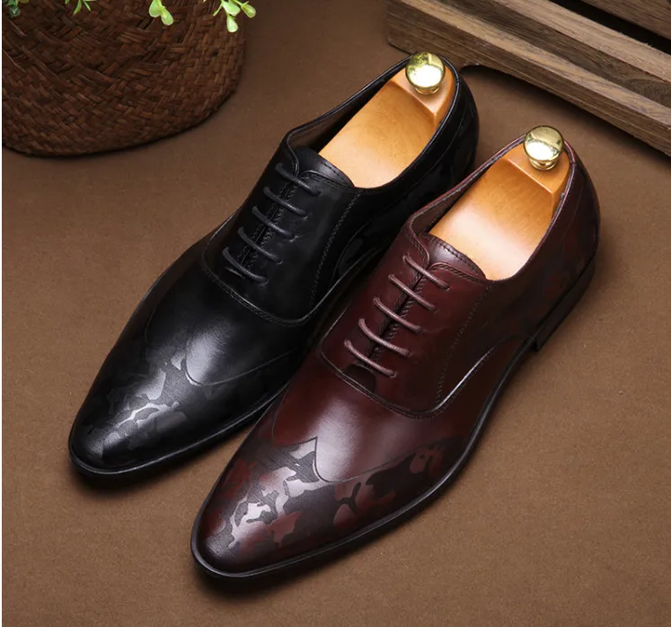 Formales Puntiagudo Clásico De Del Zapatos Pic Retro Encaje Negocios Pic as Cuero Los Derby As Pie Hombres Dedo Real Oficina Hombre 4Yfaqp4r