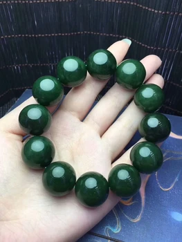 

Certificate Natural Jasper Russian Jade Green Crystal 20mm Gemstone Grade A Big Round Beads Stretch AAAAA