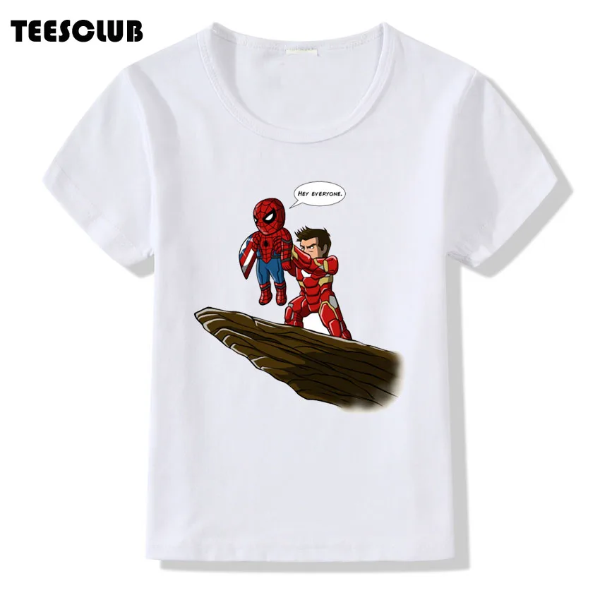 Teesclub "Паук" Король и с принтом «Железный человек», футболка с принтом Забавный дизайн "Звездные войны" короткий рукав Футболка топы для мальчиков и девочек, футболка для детей
