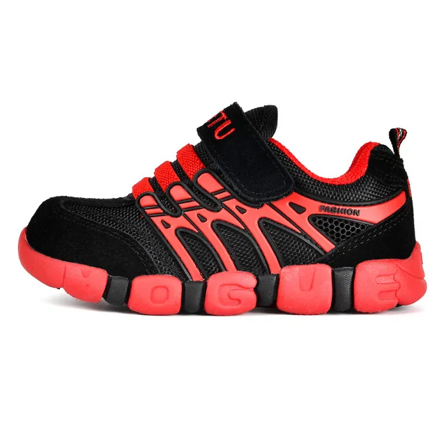Бег детская обувь для девочек кроссовки New Shildren обувь прогулочная волейбол Спортивная обувь Открытый мальчик из натуральной кожи обувь теннис - Цвет: black red