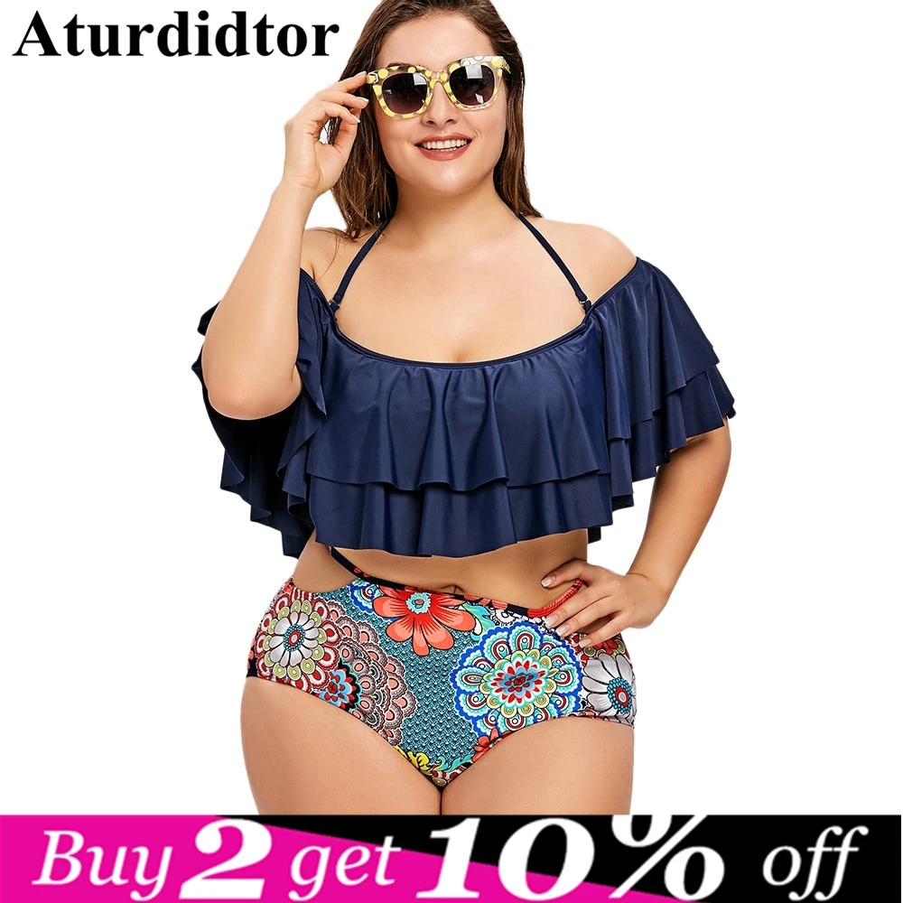 flounce bathing suit plus size