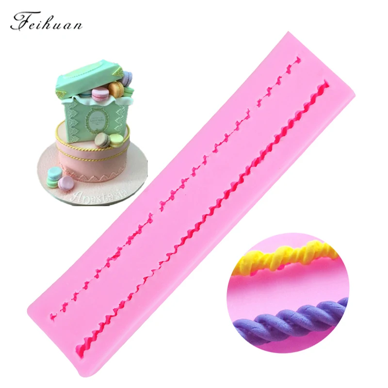 Rope Shape Silicone Mold Cake Decoration Tools Fondant 3D Food Grade Soap Chocolate Mould Kitchen Pastry Baking Accessories | Дом и сад