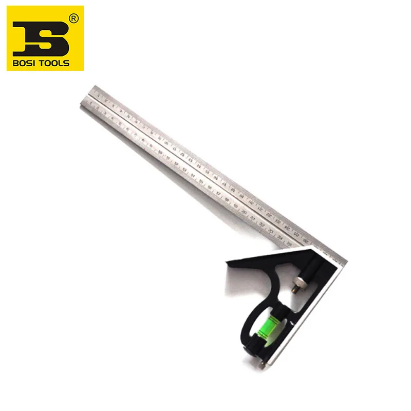 

free shipping BOSI 12" COMBINATION TRY & MITRE SQUARE measuring tool