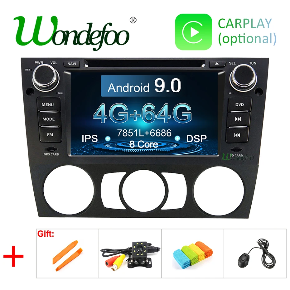 

IPS DSP Android 9.0 4G RAM 64G ROM Car Receiver For BMW 3 series E90 E91 E92 E93 GPS Navigation Stereo RADIO DVD Player