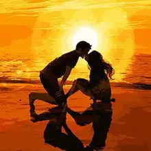 MaHuaf-X1554 Поцелуй любовника закат пляж DIY краски ing Kit краски по номерам комплект DIY масляная краска ing на холсте подарки стены искусства