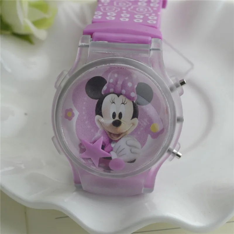 Дропшиппинг, новые модные детские часы для мальчиков и девочек с Микки и Минни, цифровые часы с силиконовым рисунком для детей, рождественский подарок