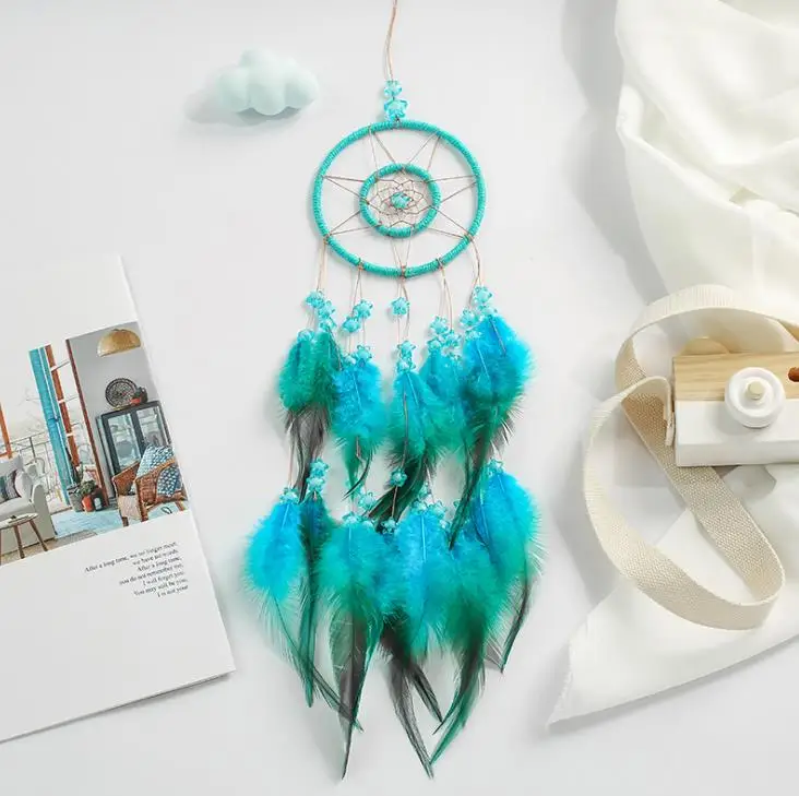 Handmade Dream Catcher Wth Three Large Feathers Wall Hangng | Etsy