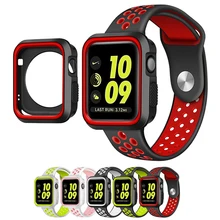 

Sport strap For Apple Watch 3/2/1 band & case For iwatch series 42mm/38mm Sport silicon cover bracelet wristbelt watch band