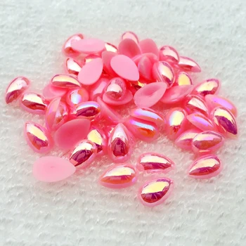 

Pink 2000pcs/lot 6*10mm AB resin water drop rhinestones Flat-back scrapbook Crafts D484*2K