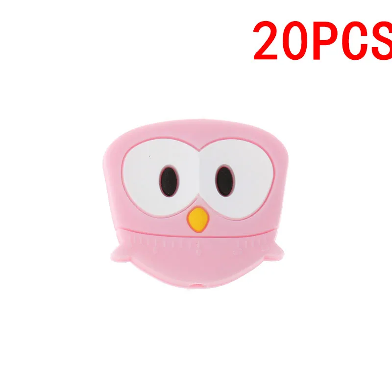 Owl-Rouge Pink 20 шт силиконовый Прорезыватель для зубов в форме единорога из бисера, животное, Bpa бесплатно, Детские Прорезыватели, ожерелье, сделай сам, ювелирное изделие, Детская соска, цепь, игрушка для душа, коала, лиса - Цвет: Owl-Rouge Pink