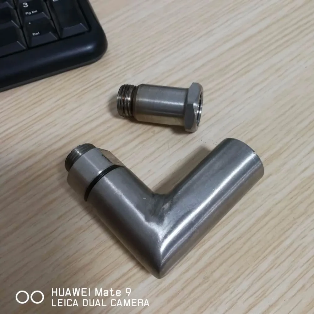 Exhaust O2 oxygen sensor angled extender spacer 90 degree 02 bung