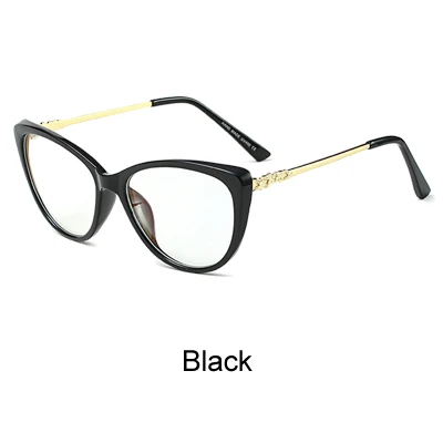 Ralferty, роскошные женские прозрачные очки для глаз, оправа, кошачий глаз, очки,, Модные оптические очки для близорукости, очки, lunette de vue, F97314 - Цвет оправы: Черный