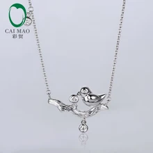 Caimao ювелирные изделия 14kt белое золото натуральный H SI АЛМАЗ кольцо обручальное в виде цепи кулон