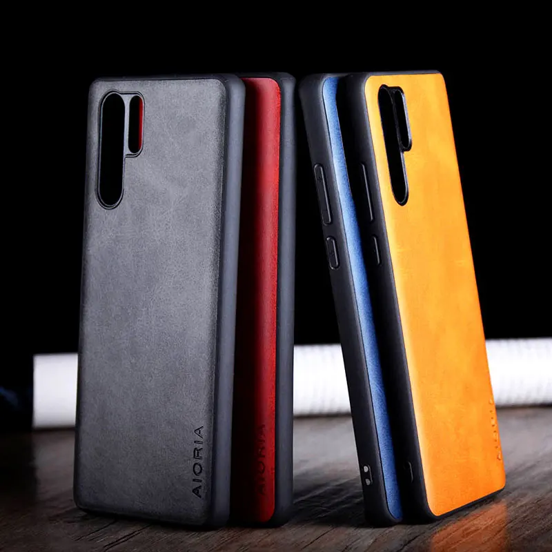 

Case for Huawei P30 Pro Lite funda Luxury Vintage leather skin with TPU + hard PC cover for huawei p30 lite pro case coque capa