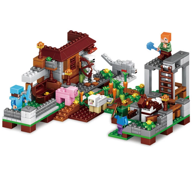 

Minecrafted DuploING Blocks Model Building Blocks Compatible LegoING City Figures Dragon Bricks Educational Toys for Children