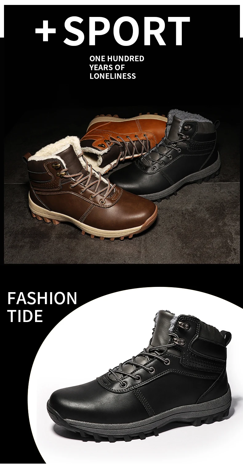 Зимние мужские ботинки из натуральной кожи; водонепроницаемые теплые зимние ботинки на меху; Мужская зимняя повседневная обувь для работы; военные ботильоны; JKPUDUN